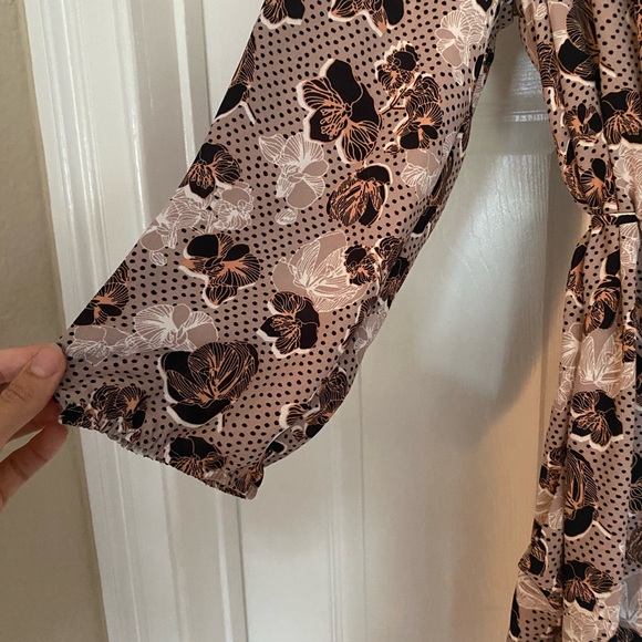 Bar III Floral and Dot Dress in Medium - Picture 3 of 5